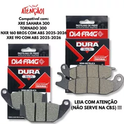 Kit Pastilhas de Freio Xre 300 Sahara 2024-2025 / Tornado 300 2024-2025 Diafrag (Semimetálica)