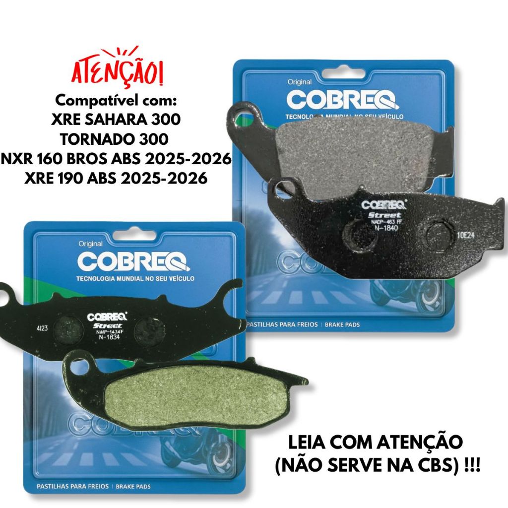 Kit Pastilhas de Freio Xre Sahara 300 / Tornado 300 Cobreq em Oferta na Shopee
