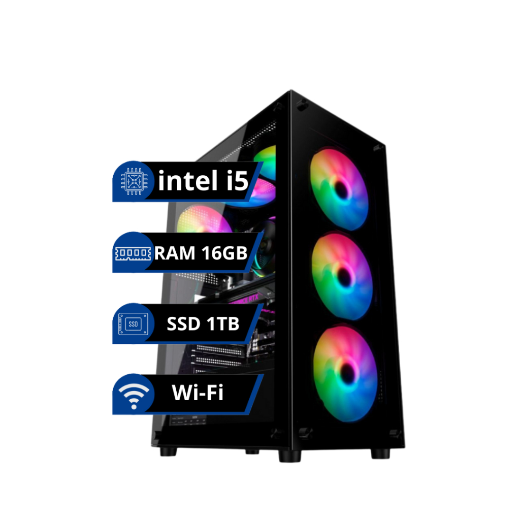 Pc Gamer barato intel core i5 /16GB/SSD 1TB/ WI-FI/ FONTE / NFE E GARANTIA