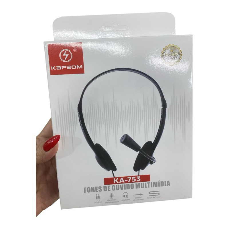 Fone de Ouvido Office P2 com Microfone Kapbom - KA-753