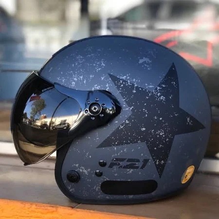 CAPACETE MOTO MOTOCICLISTA PEELS F21 OLD TANK PRETO CHUMBO FOSCO UNISSEX MULT-MODULAR