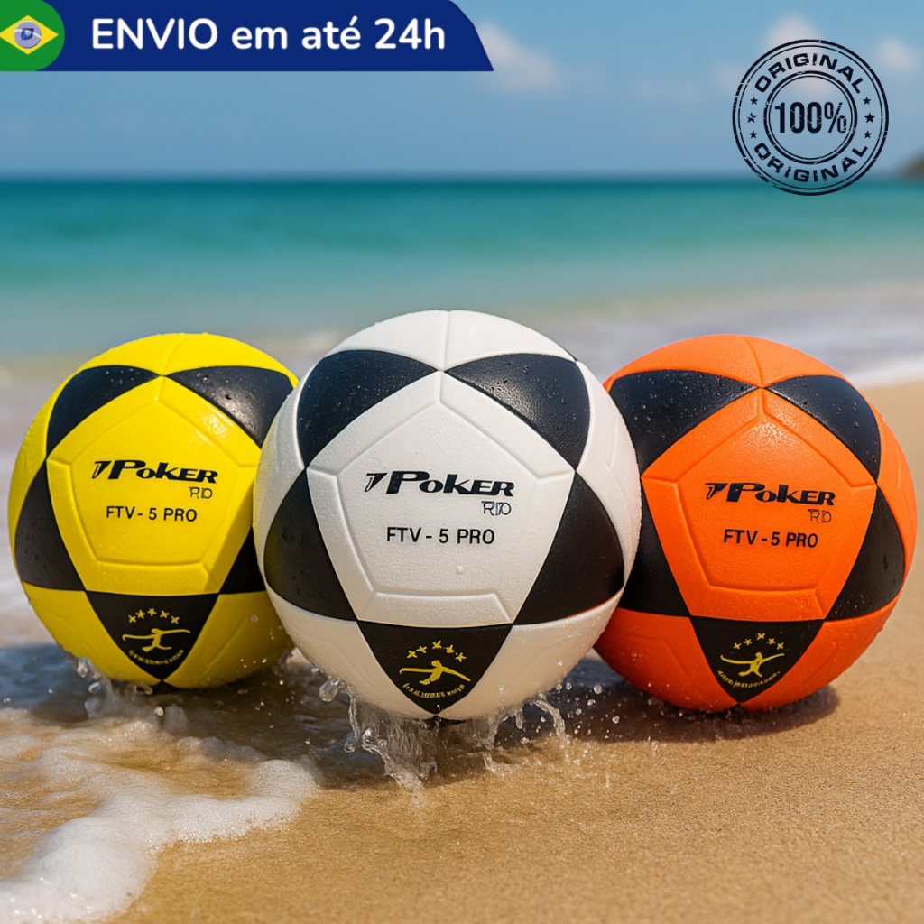 Bola de Futevolei Poker Original Altinha Vulcanizada PU Rio