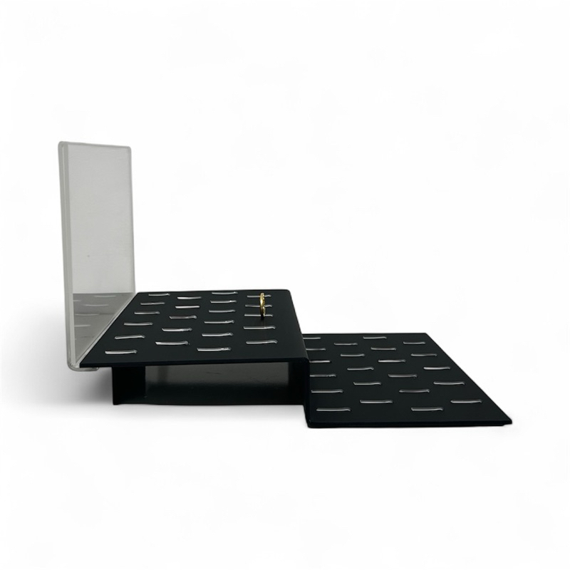 Expositor para Anéis e Alianças com porta folder– Modelo Mezanino | Acrílico Fosco 3mm Resistente