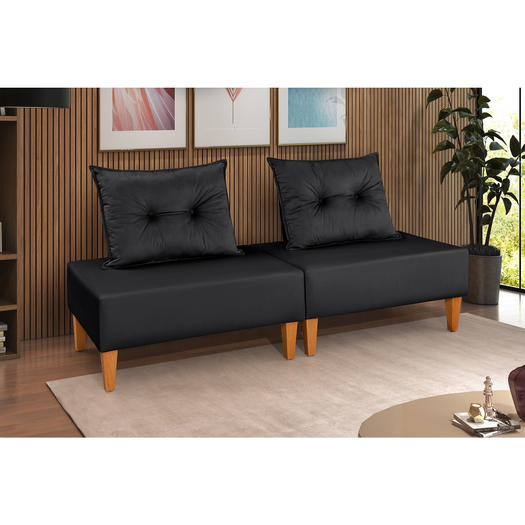 Sofá Cama Dobrável Portátil Para Pequenos Espaços - Produto a Pronta Entrega Premium Preto