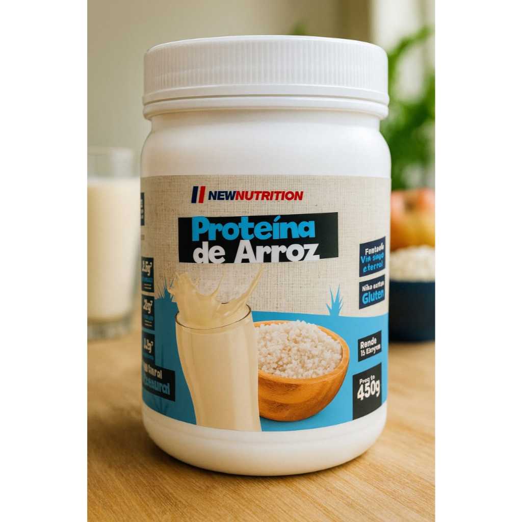 Proteína do Arroz 450g Natural (Rice Protein) - NewNutrition, whey de arroz, proteína do arroz, rice protein
