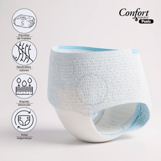 Fralda Geriátrica Unissex Calcinha/Cueca Descartável Confort Master Pants 16/32/48/64 Unidades em Oferta na Shopee