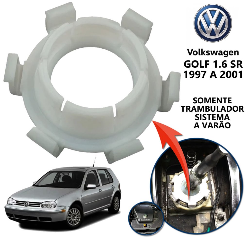 Bucha Trava Alavanca Cambio Vw Golf 1.6 SR 1997 a 2001 Trambulador Sistema a Varão/Haste Novo Com NF em Oferta na Shopee
