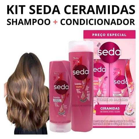 Kit 02 Pack Seda Brilho Ceramidas Shampoo 300ml + Condicionador 190ml