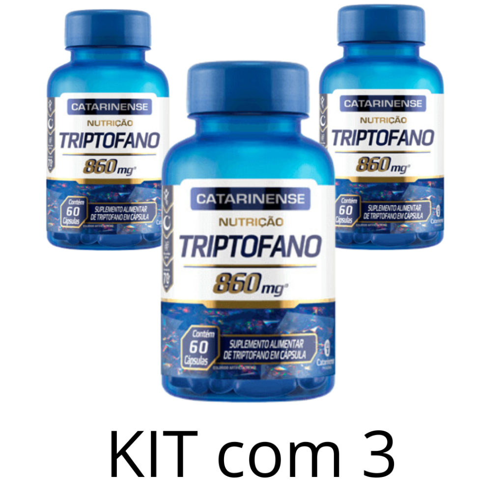 Kit com 3 Triptofano 860mg 60 cáps- Catarinense em Oferta na Shopee