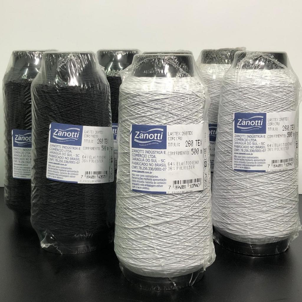 Fio de Lastex Zanotti Branco e Preto - 500 mts em Oferta na Shopee