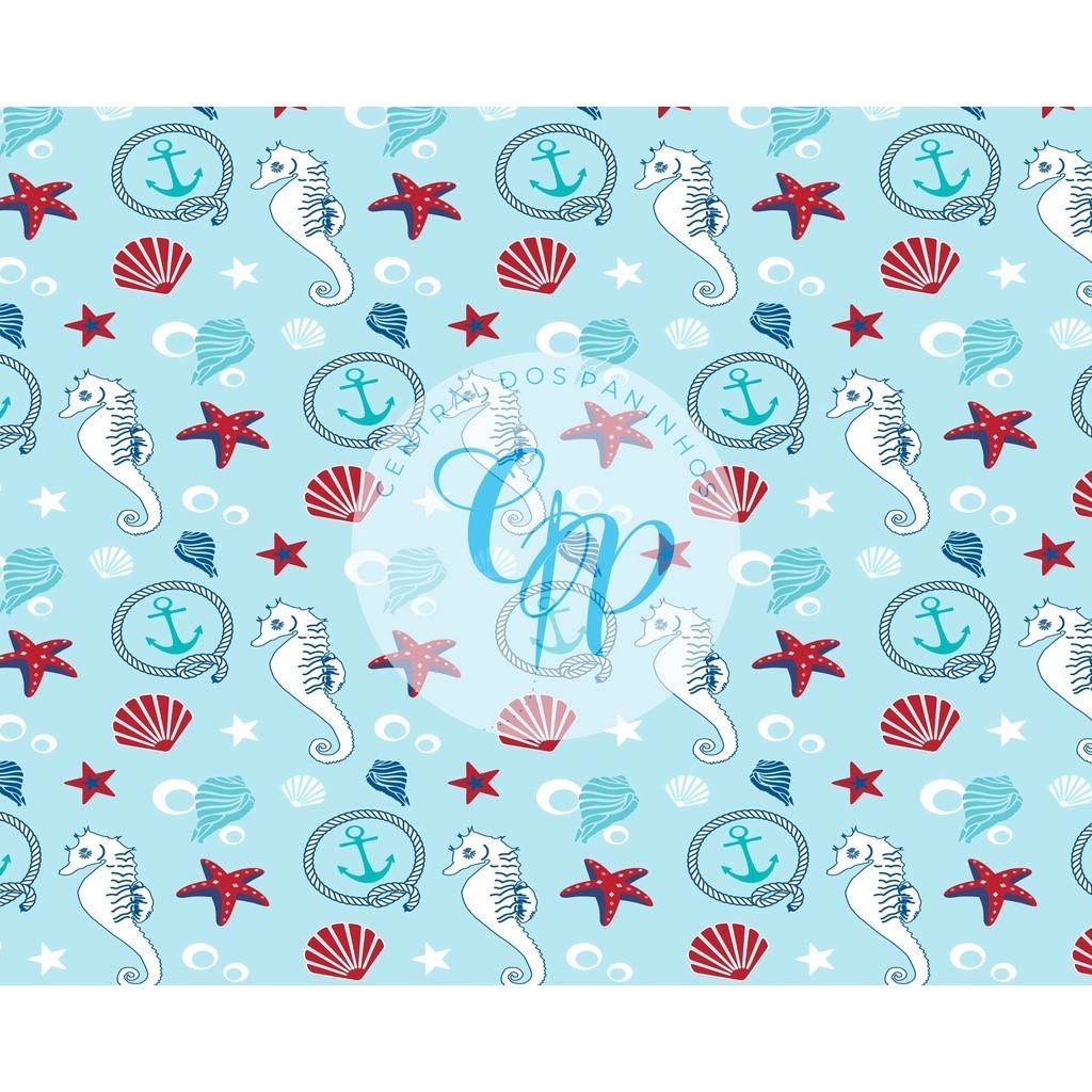 Tecido OXFORD estampado digital - Marinheiro - Barco - Boia - Âncora em Oferta na Shopee