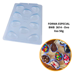 1~4 Forma Bwb Sp Ovo Liso 50 G Silicone 3 Partes Profissional Cod-3614 (Sp Especial) (BWB PASCOA) (CHOCO)