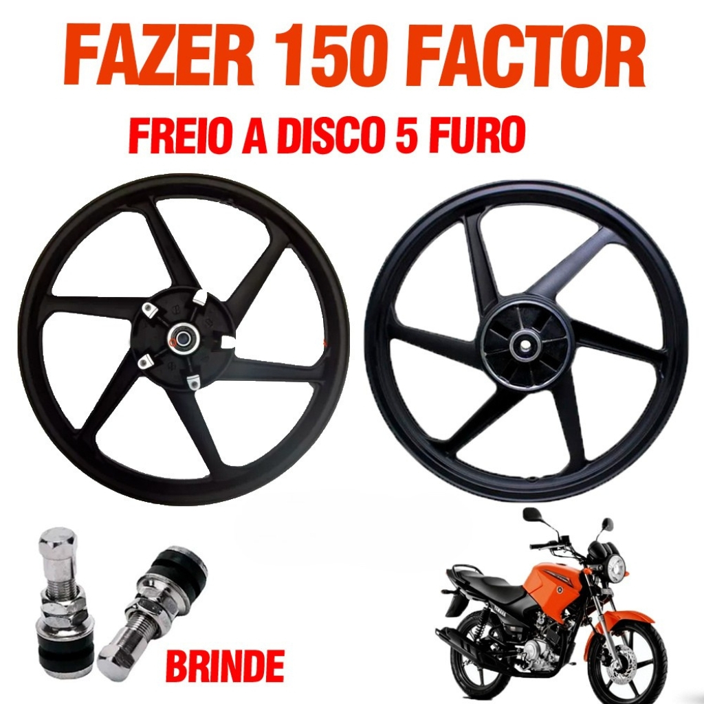 Roda Liga Leve Fazer Factor 150 6 Pontas Freio Disco em Oferta na Shopee