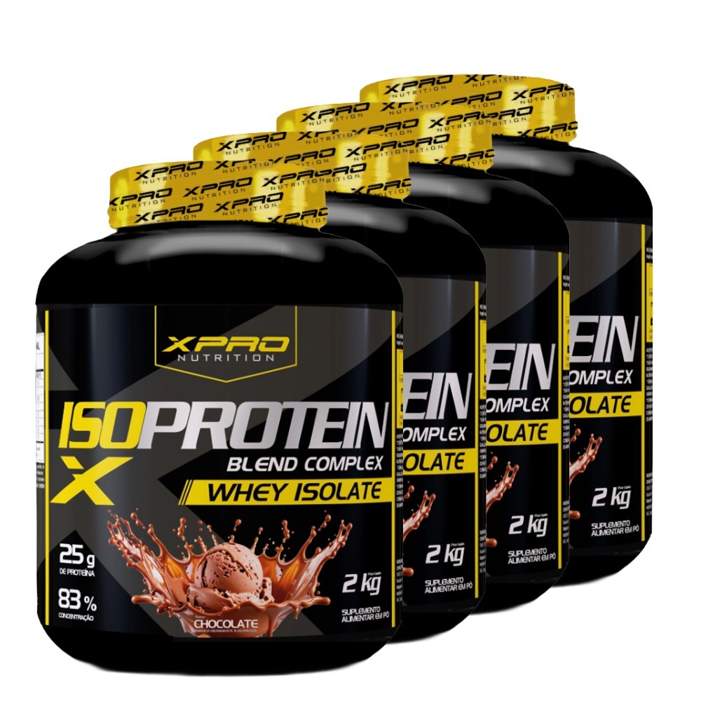 Kit 4x Whey Protein Isolado Iso Blend Complex 2Kg - XPro Nutrition em Oferta na Shopee