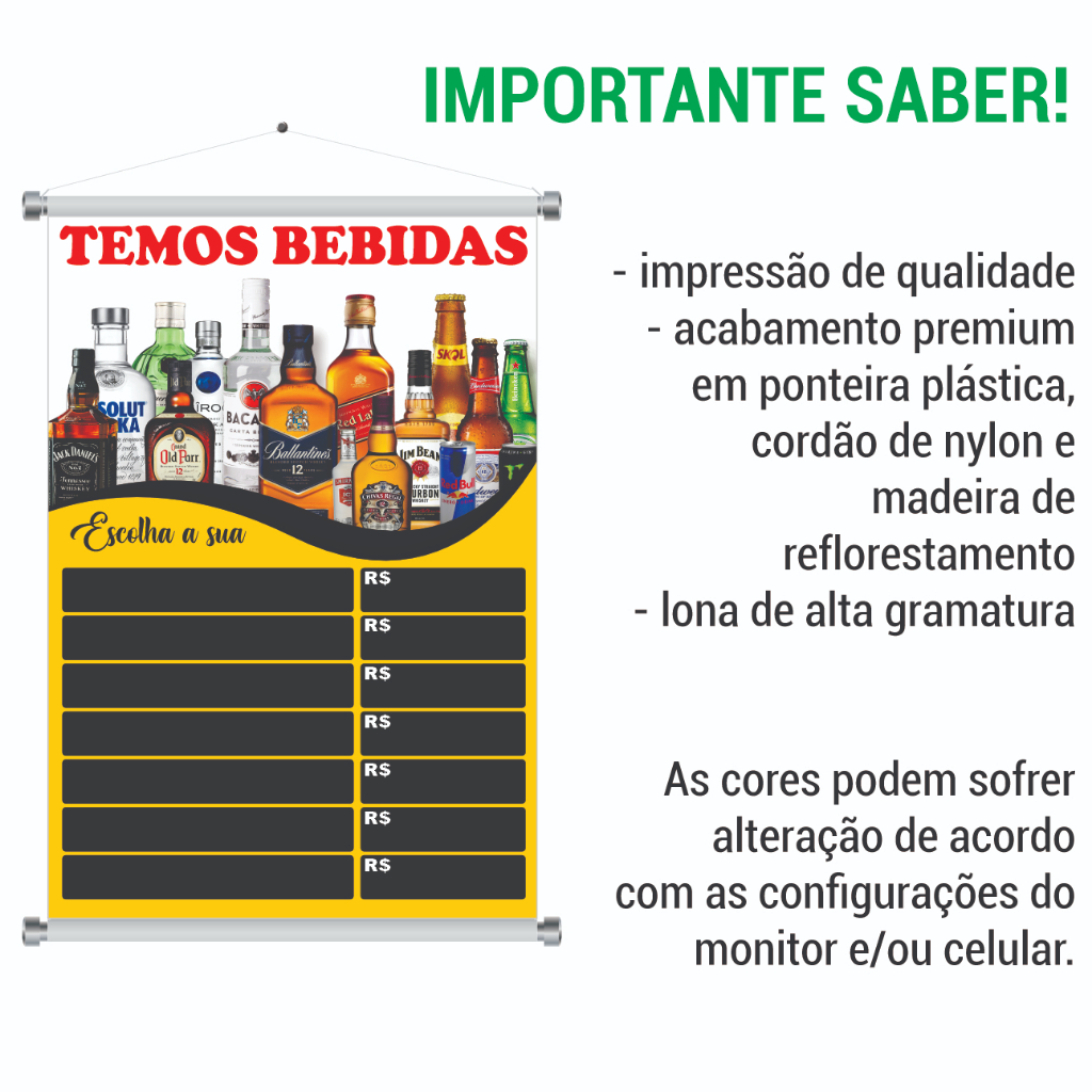 Banner Venda de Bebidas Copão Drink Whisky para Adega Barraca Bailão Baile