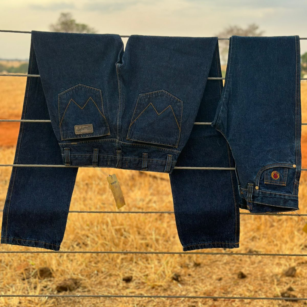 Calça Jeans Masculina Country Wrangler Azul Tradicional 100% Algodão Resistente Tamanhos 38 ao 48