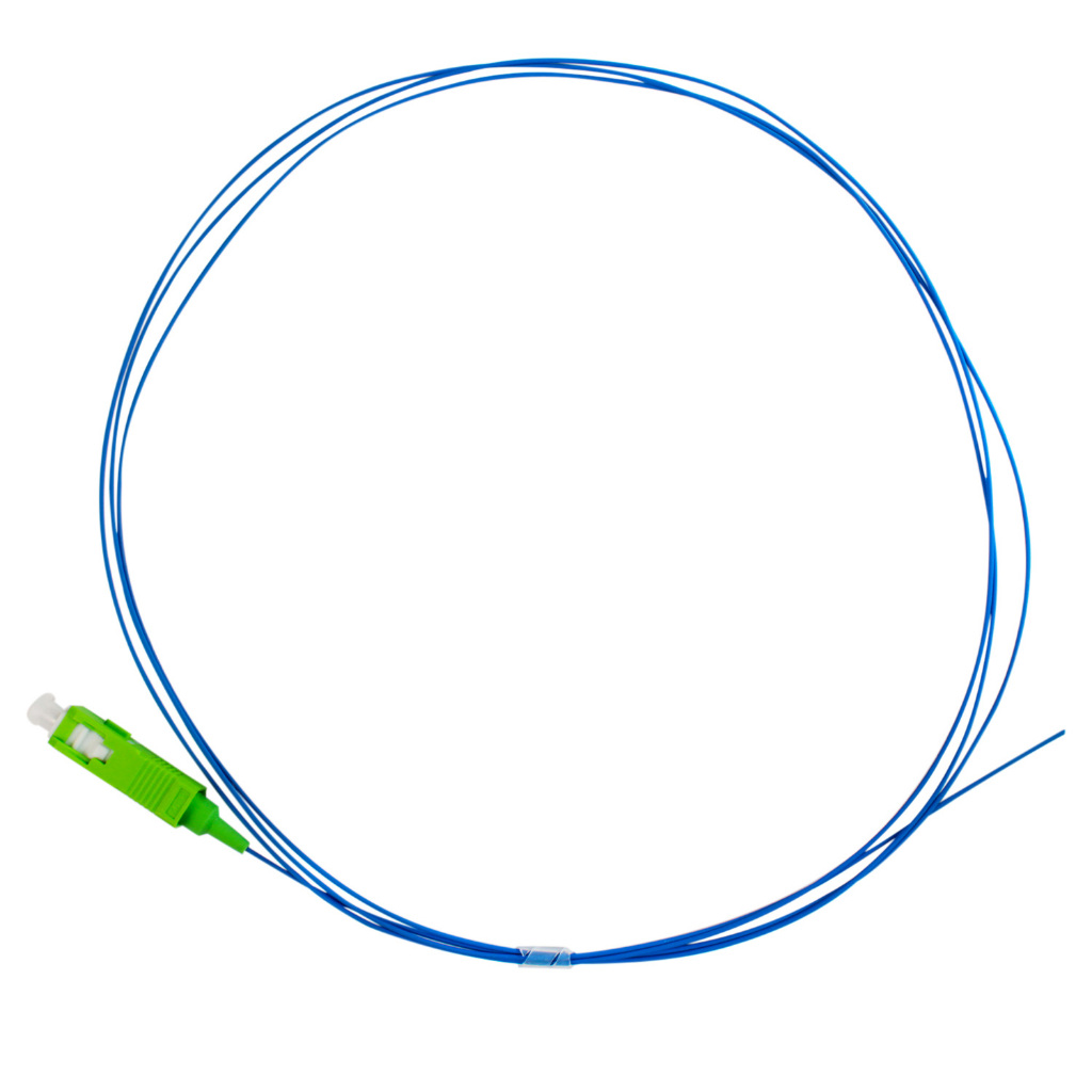 Kit com 2 Extensões Ópticas Pigtail SC APC Simplex Monomodo 9/125µm 1,25m Buffer 0,9mm