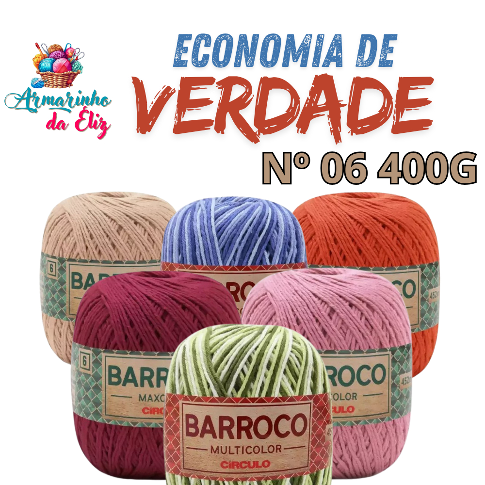 Barbante Barroco Nº 06 400g Circulo em Oferta na Shopee
