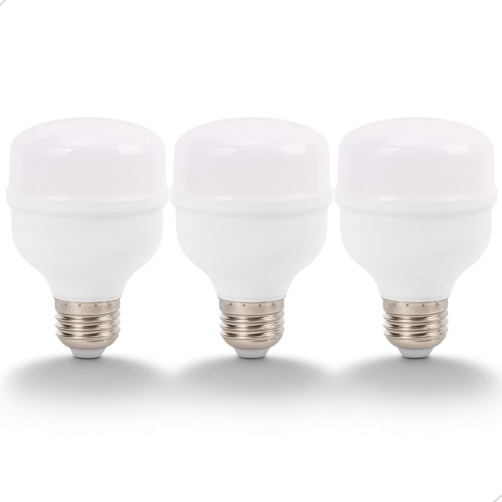 Kit 3 Lâmpada Led Bulbo 20w 6500k Branco Frio Bivolt 110v 220v Soquete E27 Econômica Iluminação Casa