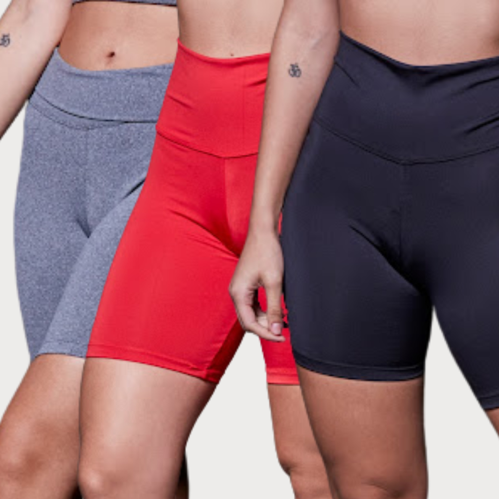 Short Feminino Fitness Curto Crossfit Funcional Verão Cós Duplo Poliéster Cores Diversas SHORT FIT