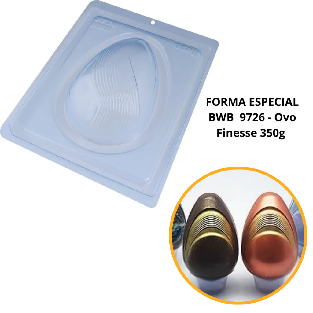 1~4 Forma BWB Com Silicone (3 partes) Para Chocolate Cód. 9726 - Ovo Finesse 350g. Páscoa (CHOCO) em Oferta na Shopee