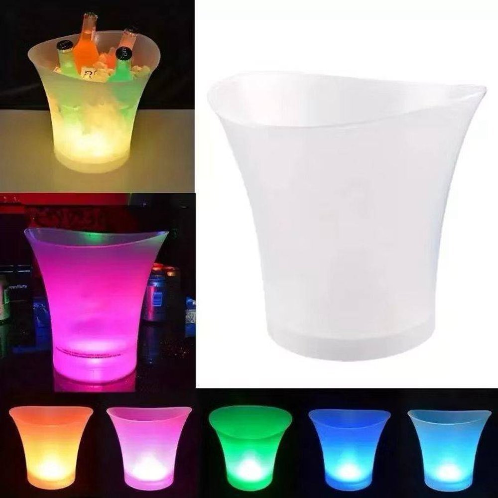 Balde de Gelo LED Caixa de Som Bluetooth Portátil Festas Bares Eventos