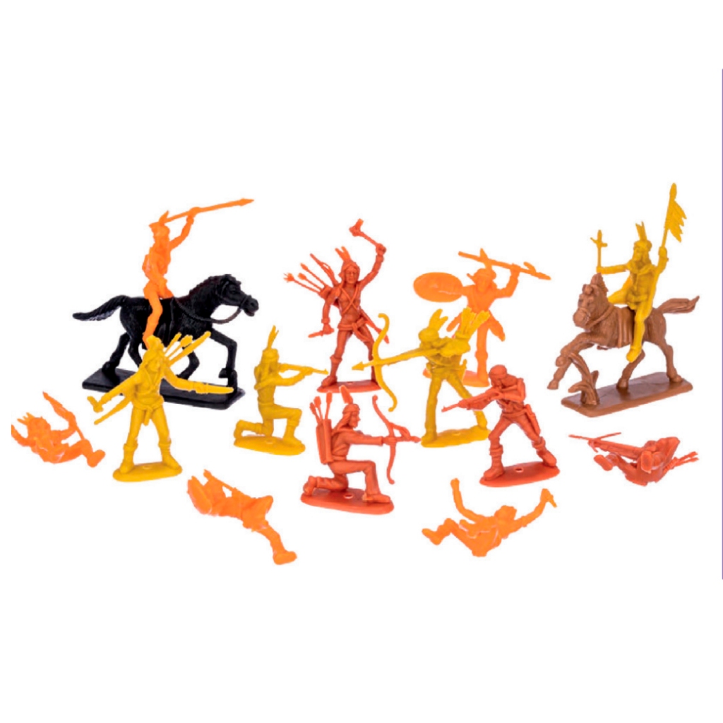 Caixa Forte Apache Índios E Cavalos 26 Miniaturas - Gulliver