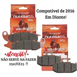 Kit Pastilhas de Freio Lander 250 2016-2026 / Crosser 150 Abs 2019-2026 Sinterizada Cerâmica Diafrag