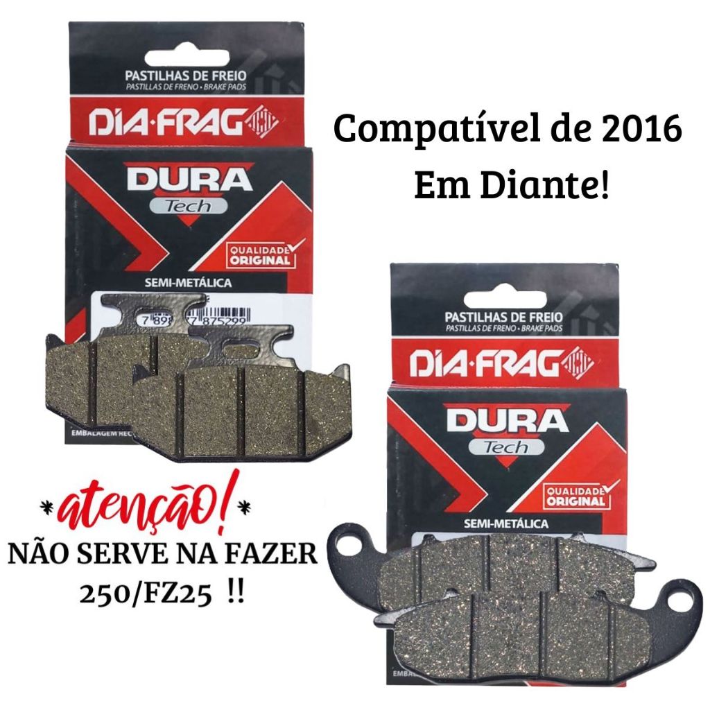 Kit Pastilhas de Freio Crosser 150 Abs 2019-2026 / Lander 250 2016-2026 Diafrag em Oferta na Shopee