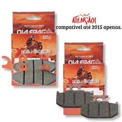 Kit Pastilhas de Freio Lander 250 2006-2015 / Teneré 250 2007-2015 Diafrag (Cerâmica)