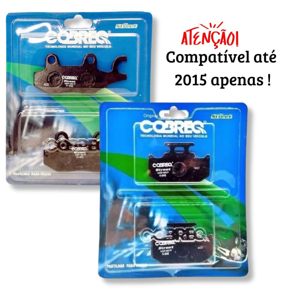 Kit Pastilhas de Freio Lander 250 2006-2015 / Teneré 250 2011-2015 Cobreq em Oferta na Shopee