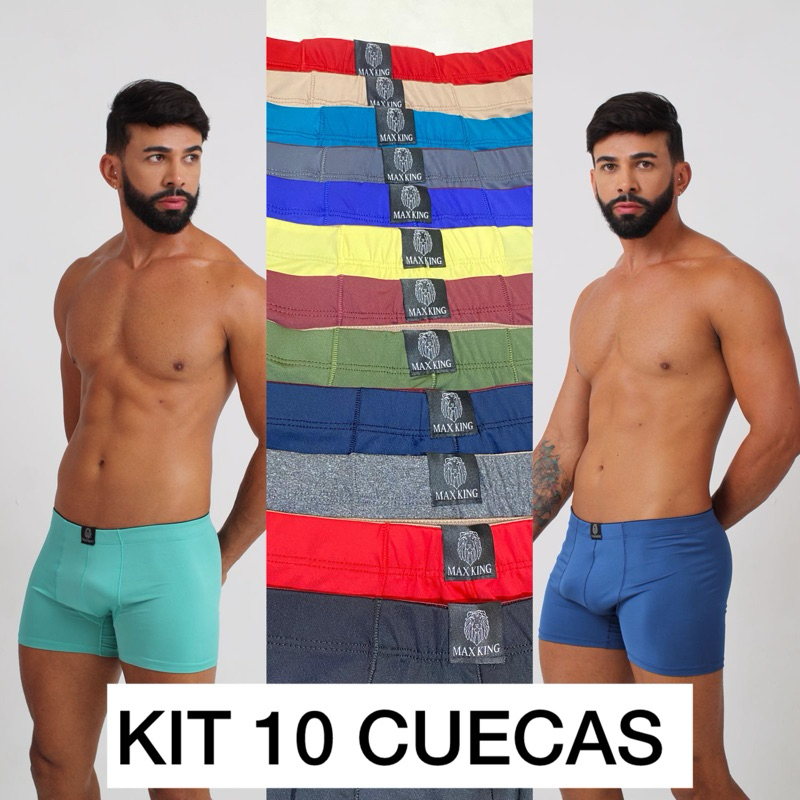 Kit com 10 Cuecas Box Adulto Masculinas em Microfibra – Conforto, Qualidade e Durabilidade