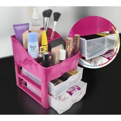 Organizador de Cosméticos e Maquiagem com 2 Gavetas Nitron Casa e Escritório Prático e Funcional