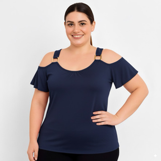 Blusinha Plus Size Blusa Lisa Ciganinha Confortável Dia a Dia Verão em Oferta na Shopee