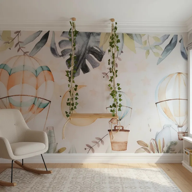 Prateleira safari com folhagens e corda em Oferta na Shopee