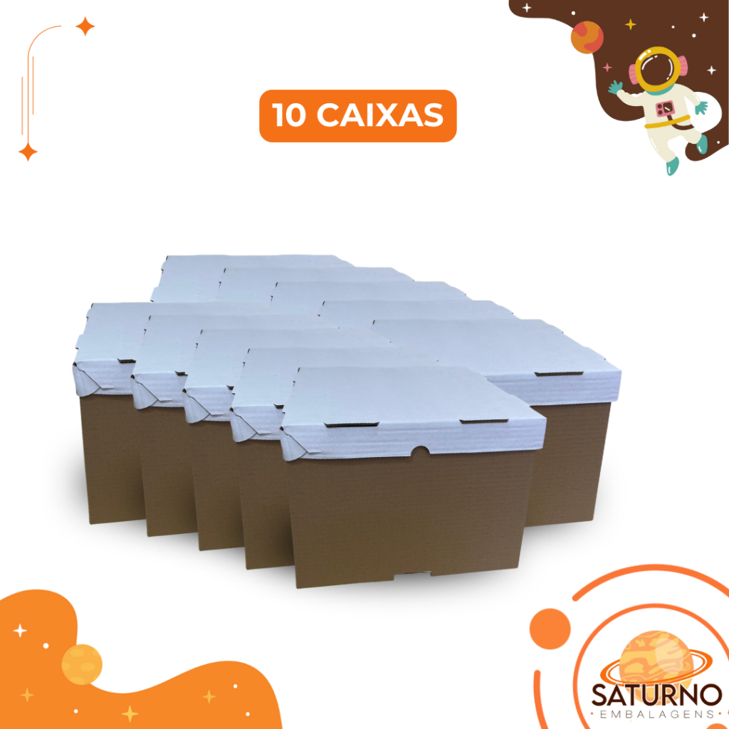 Caixa de Bolo 10 Unidades 30x30x22cm – Embalagem Resistente e Prática para Doces e Confeitaria em Oferta na Shopee
