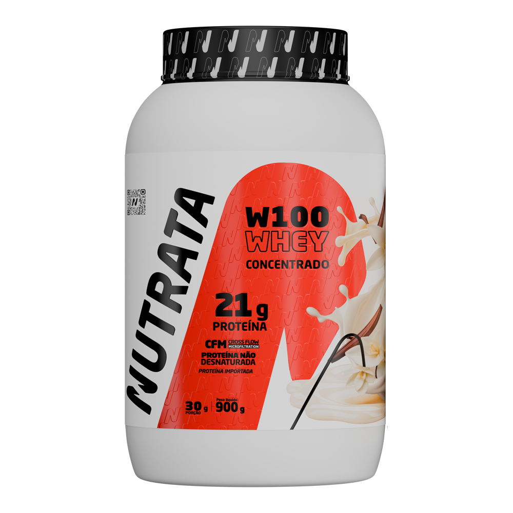 Whey Concentrado W100 - Sabor Creme de Baunilha 900g - Nutrata