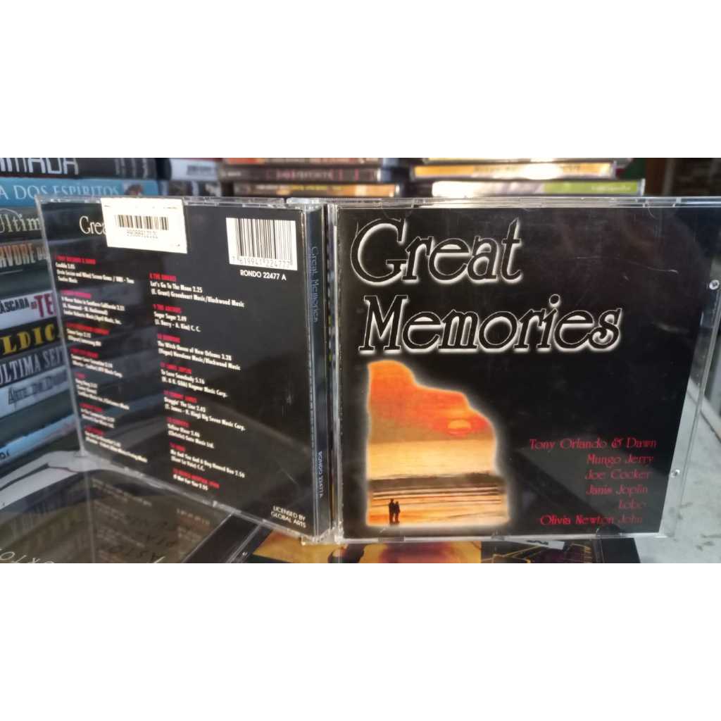 * Cd Great Memories / IMPORTADO (ótimo) Tony Orlando E Dawn Mongo Jerry Joe Cocker Janis Joplin lobo Olivia Newton Joh