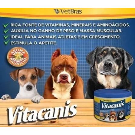 Kit C/3 Unidades Vitacanis 250g - Suplemento Vitamínico Para Cães E Gatos — imagem 2 de 2