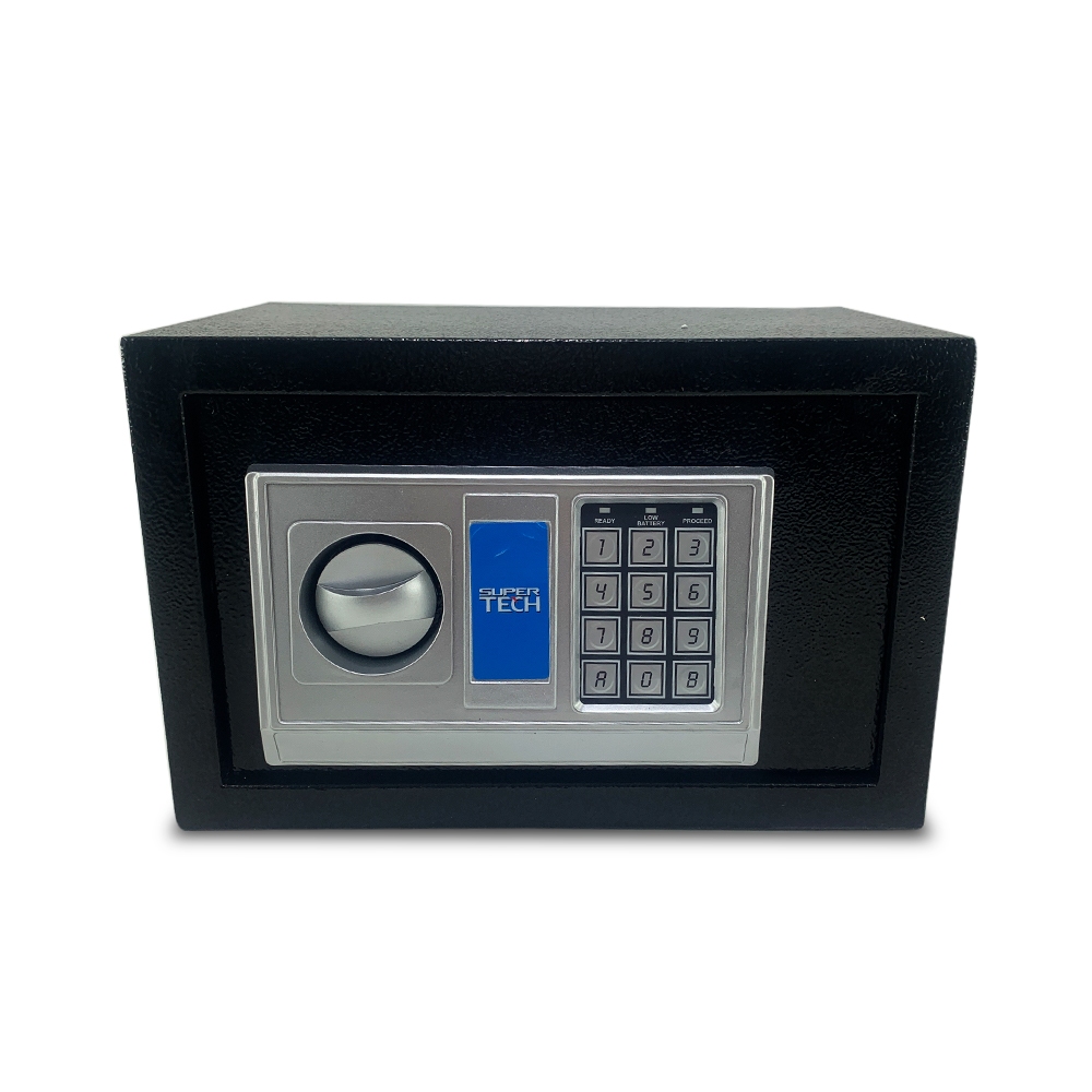 Cofre Eletrônico Padrão Guarda Pertences Robusto Aço Design Compacto Com Chave Emergencial