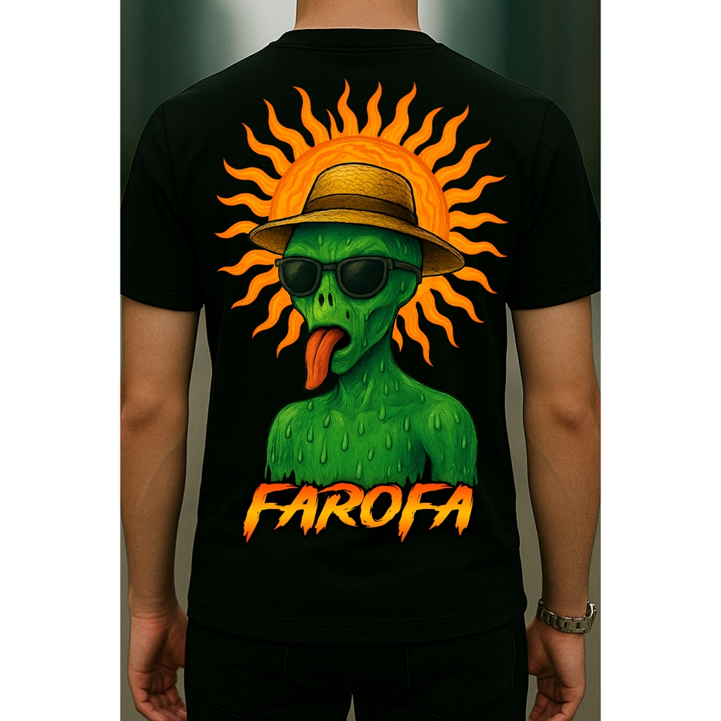 Camiseta Alien Farofa Rave Psicodélico Estampada 100% Algodão Camisa StreetWear