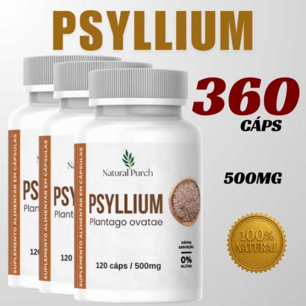 Psyllium 120 capsulas 100% Original pissilio Fibra Solúvel Fibra Alimentar