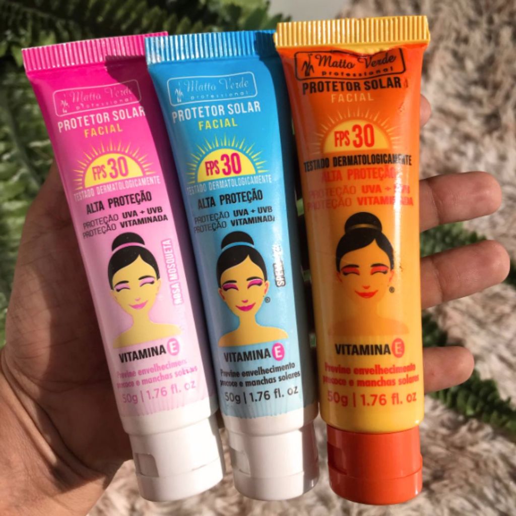 Matto Verde Protetor Solar Facial Hidratante fps 30 Vitamina E Cuidados com a Pele Beleza Skin Care