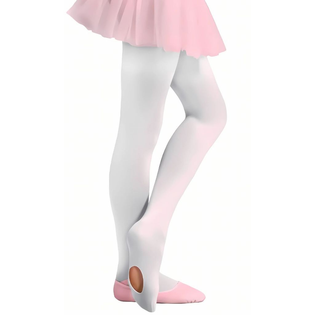 Meia Calça Infantil Conversível Ballet Clássico Fio 40 Opaca Sem Costura Dança Selene