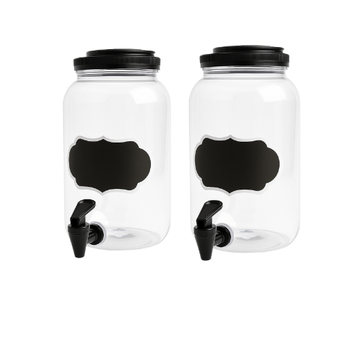 Kit Dois Suqueira Lousa Preta 3,6L Bebidas Sucos Drinks Eventos Festa Churrasco Mesa Decoração Moderna