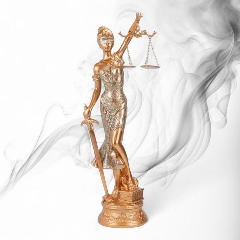 Estatueta Dama da Justiça Rosê 56cm - Símbolo de Justiça e Equilíbrio