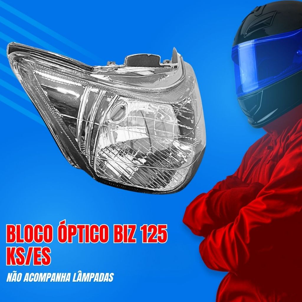 Farol Bloco Óptico Honda Biz 125 Ks Es 2006 2007 2008 2009 2010 · foto 2
