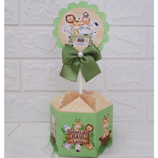 Pegue e Monte Centro de Mesa P Safari Baby Caixa Sextavada Festa Aniversário Infantil em Oferta na Shopee