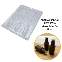 1~4 Forma silicone bwb p/chocolate (3 partes) cod 9875 - Garrafinha de Licor 32g (CHOCO)