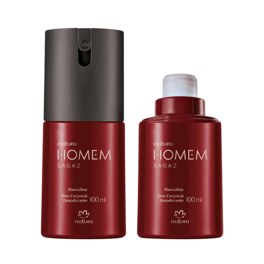 Kit com Refil Desodorante Deo Corporal Homem Sagaz Natura - 100ml